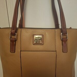 Dooney & Bourke Tan Pebbled Grain Small Lexington Shopper Leather Tote Bag